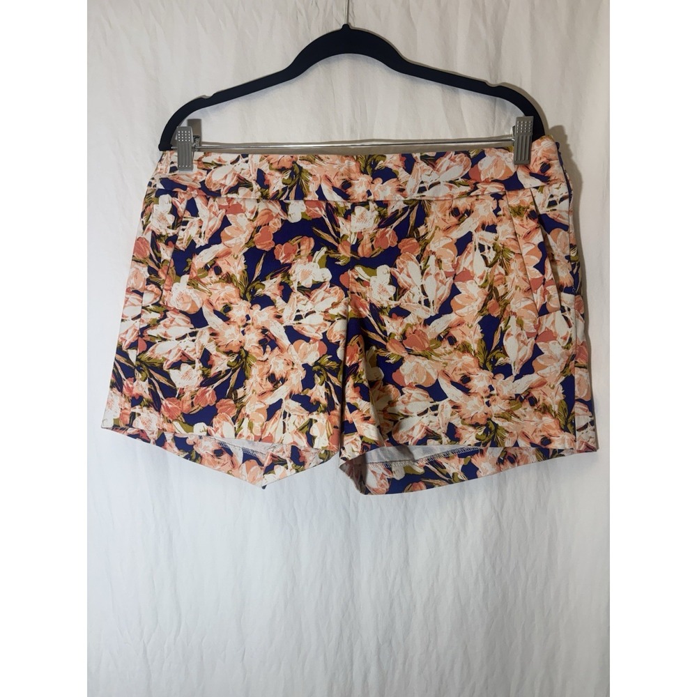 J. Crew Royal Blue Orange Floral Shorts Size 10 V30